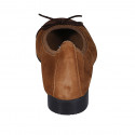 Woman's ballerina with bow and captoe in cognac brown and dark brown suede heel 2 - Available sizes:  42