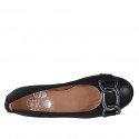 Ballerina da donna con catena in pelle nera tacco 2 - Misure disponibili: 32