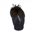 Ballerine avec fleur pour femmes en cuir noir talon 2 - Pointures disponibles:  32