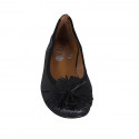 Ballerine avec fleur pour femmes en cuir noir talon 2 - Pointures disponibles:  32