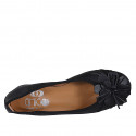 Woman's ballerina shoe with flower in black leather heel 2 - Available sizes:  32