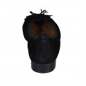 Ballerine avec fleur pour femmes en daim noir talon 2 - Pointures disponibles:  32