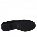 Woman's ballerina with flower in black suede heel 2 - Available sizes:  32