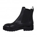 Bottines sportifs pour femmes en cuir noir avec élastiques talon 3 - Pointures disponibles:  32