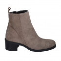 Woman's ankle boot in beige suede with zipper heel 5 - Available sizes:  43
