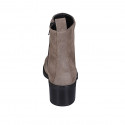Bottines pour femmes en daim beige avec fermeture éclair talon 5 - Pointures disponibles:  43