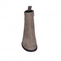 Woman's ankle boot in beige suede with zipper heel 5 - Available sizes:  43