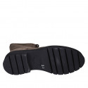 Bottines pour femmes avec lacets et fermeture éclair en daim taupe talon 3 - Pointures disponibles:  32, 33, 44, 45
