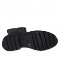 Woman's laced ankle boot with zippers and captoe in black leather heel 3 - Available sizes:  32, 33
