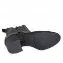 Woman's ankle boot in black leather with zipper heel 6 - Available sizes:  42