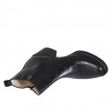 Woman's ankle boot in black leather with zipper heel 6 - Available sizes:  42