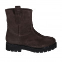 Bottines pour femmes en daim marron talon 3 - Pointures disponibles:  32, 33, 34, 42