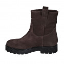 Botines para mujer en gamuza marron tacon 3 - Tallas disponibles:  32, 33, 34, 42