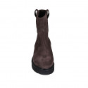 Bottines pour femmes en daim marron talon 3 - Pointures disponibles:  32, 33, 34, 42