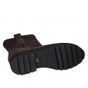 Bottines pour femmes en daim marron talon 3 - Pointures disponibles:  32, 33, 34, 42