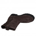 Woman's ankle boot in brown suede heel 3 - Available sizes:  32, 33, 34, 42