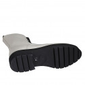 Woman's laced combat style ankle boot with zipper in white leather heel 3 - Available sizes:  33, 42, 43