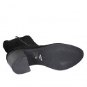 Woman's ankle boot in black suede with zippers heel 7 - Available sizes:  45