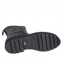 Botines para mujer en piel negra con cremallera posterior tacon 3 - Tallas disponibles:  32, 33