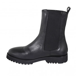 Stivaletto alto da donna in pelle nera con elastici tacco 3 - Misure disponibili: 33 2