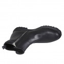 Woman's ankle boot with zippers and buckle in black leather heel 3 - Available sizes:  46