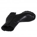 Stivaletto da donna con cerniera ed elastico in pelle nera tacco 6 - Misure disponibili: 43