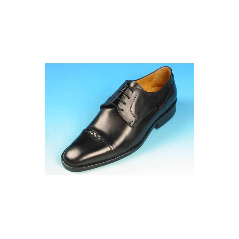 Scarpa derby stringata da uomo con puntale in pelle nera - Misure disponibili: 52