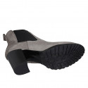 Bottines pour femmes avec élastiques en daim gris talon 7 - Pointures disponibles:  42, 43