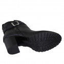Stivaletto da donna con cerniera e fibbia in pelle nera tacco 7 - Misure disponibili: 42