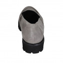 Woman's mocassin in grey suede heel 3 - Available sizes:  32