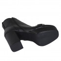 Stivaletto da donna con cerniera, plateau e accessorio in pelle nera tacco 10 - Misure disponibili: 32, 42, 43, 44