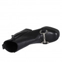 Stivaletto da donna con cerniera, plateau e accessorio in pelle nera tacco 10 - Misure disponibili: 32, 42, 43, 44