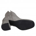 Botines a punta cuadrada para mujer con cremallera y tachuelas en gamuza gris tacon 7 - Tallas disponibles:  34, 42, 43, 45