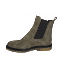 Bottines pour femmes en daim vert olive avec élastiques talon 3 - Pointures disponibles:  44