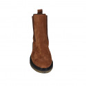 Bottines pour femmes avec élastiques en daim cognac talon 3 - Pointures disponibles:  33, 44
