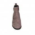 Stivaletto da donna in camoscio taupe con cerniere e plantare estraibile tacco 6 - Misure disponibili: 43