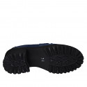 Mocassin sportif pour femmes avec chaine en daim bleu talon 5 - Pointures disponibles:  45