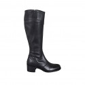 Woman's boot in black smooth leather with zipper heel 5 - Available sizes:  43