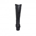 Woman's boot in black smooth leather with zipper heel 5 - Available sizes:  43