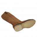 Bottes pour femmes en daim cognac talon 3 - Pointures disponibles:  34