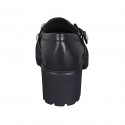 Mocassino da donna in pelle nera con fibbia e perle tacco 6 - Misure disponibili: 32, 43, 45