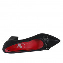 Escarpin pour femmes en cuir noir avec accessoire talon 6 - Pointures disponibles:  32