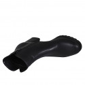 Stivaletto da donna con cerniera e punta tonda in pelle nera tacco 8 - Misure disponibili: 44