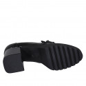 Mocassino da donna in vernice nera con accessorio e tacco 6 - Misure disponibili: 32, 42