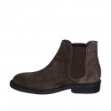Men's ankle boot with elastic bands in light brown suede - Available sizes:  37, 47, 54