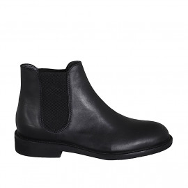 Bottine pour hommes avec élastiques en cuir noir - Pointures disponibles:  37, 38