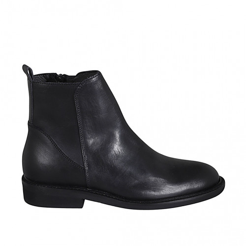 Botin para hombres en piel negra con cremallera - Tallas disponibles:  37, 46, 47