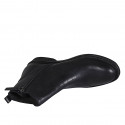 Men's ankle boot in black leather with zipper - Available sizes:  37, 46, 47