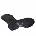 Bottes pour femmes en cuir noir avec lacets et fermeture éclair talon 3 - Pointures disponibles:  32, 33