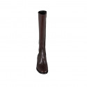 Botas para mujer con cremallera en piel marron tacon 4 - Tallas disponibles:  43